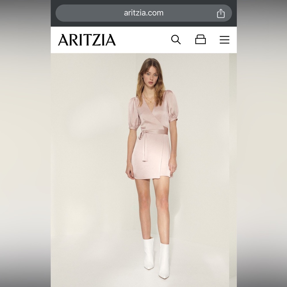 Aritzia Wilfred Lune Dress Navy size XS silky smooth mini dress Blue